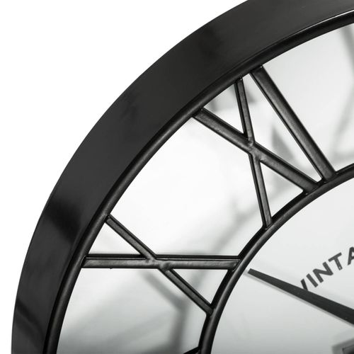 Pendule Murale Noir Rétro Et Vintage D 35 Cm