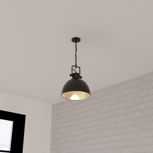 Luminaire Suspension Dôme En Métal Noir D 30 Cm