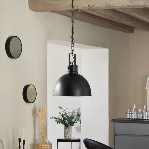 Luminaire Suspension Dôme En Métal Noir D 30 Cm