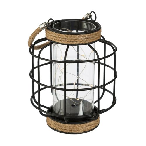 Lanterne Décorative En Métal Filaire 10 Microled H 17,5 Cm