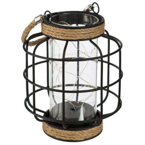 Lanterne Décorative En Métal Filaire 10 Microled H 17,5 Cm
