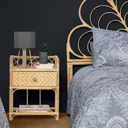 Lampe à Poser Pied En Bois Et Abat-jour Gris H 34.5 Cm