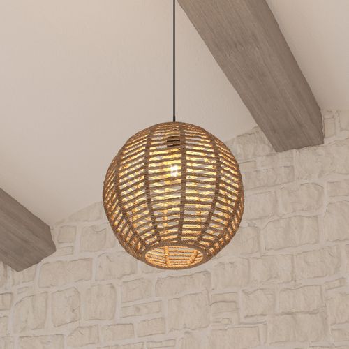 Luminaire Suspension Boule En Rotin D 33 Cm