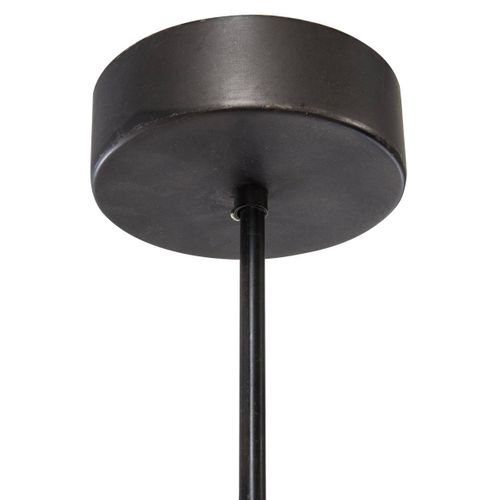 Luminaire Suspension En Bois Et Métal Brossé Gris Industriel D 25 Cm