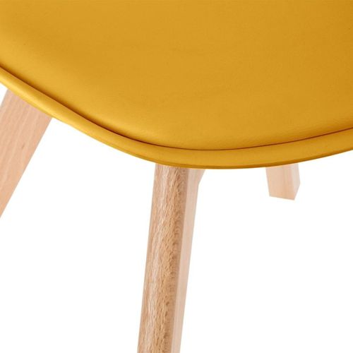 Chaise De Table Assise Jaune Et Pieds En Bois De Hêtre