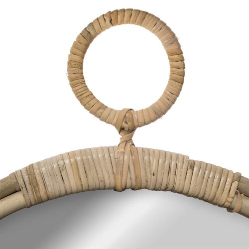 Miroir Mural En Rotin Forme Gousset D 38 Cm