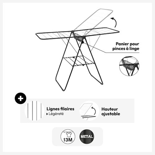 Étendoir à Linge Pliant Pont 13m Accona Plus