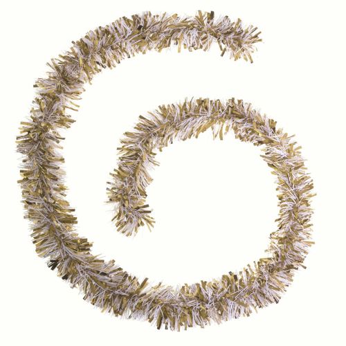 Guirlande De Noël Large 10 Cm Or Et Blanc Longueur 2 Mètres
