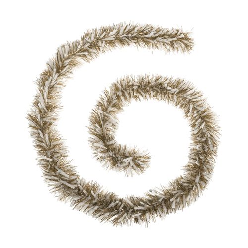 Guirlande De Noël Large 10 Cm Or Et Blanc Longueur 2 Mètres