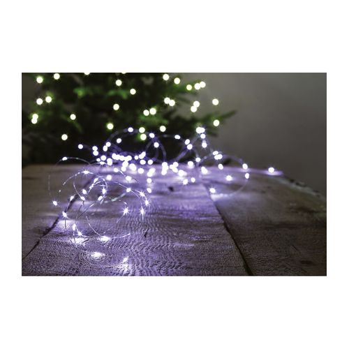 Guirlande Lumineuse Solaire 10 Mètres 100 Microled Blanc Froid 8 Jeux De Lumière