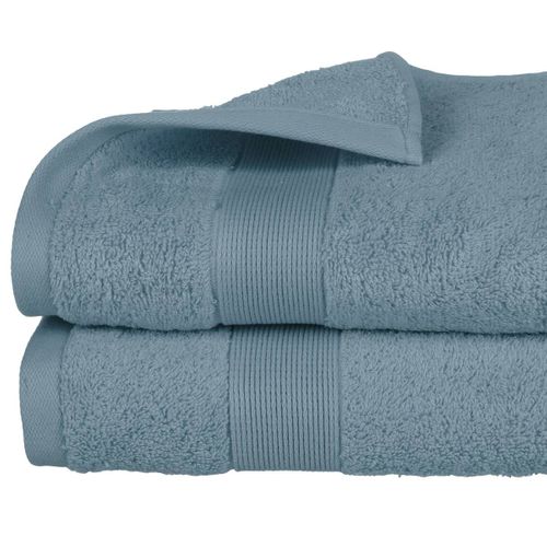 Drap De Bain En Coton Bleu Orage Tissu Éponge 70 X 130 Cm