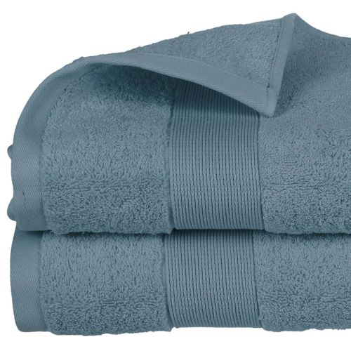 Drap De Bain En Coton Bleu Orage Tissu Éponge 100 X 150 Cm