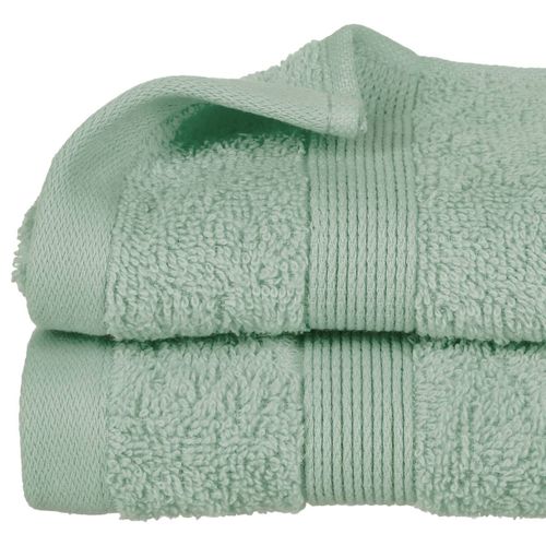 Serviette De Toilette En Coton Vert Céladon Tissu Éponge 30 X 50 Cm