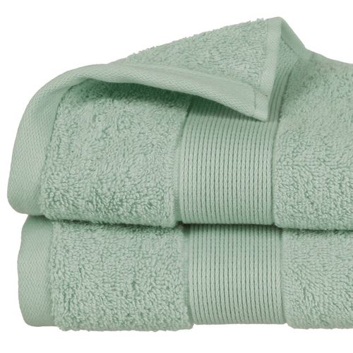 Serviette De Toilette En Coton Vert Céladon Tissu Éponge 50 X 90 Cm