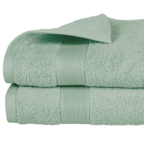 Drap De Bain En Coton Vert Céladon Tissu Éponge 70 X 130 Cm