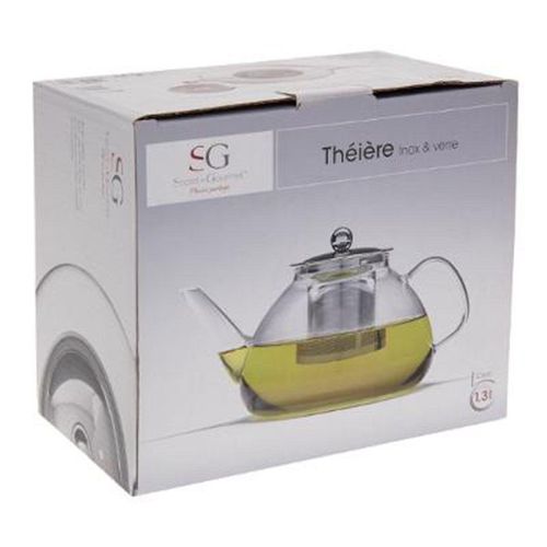Théière En Inox Et Verre Avec Filtre 1,3 L