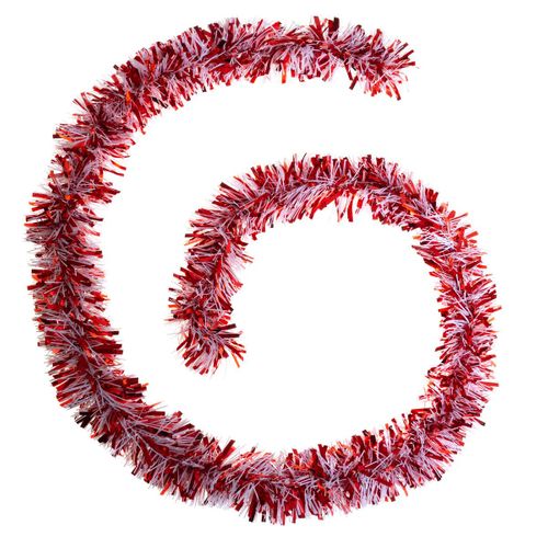 Guirlande De Noël Large 10 Cm Rouge Et Blanc Longueur 2 Mètres