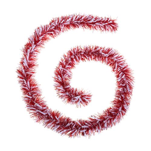 Guirlande De Noël Large 10 Cm Rouge Et Blanc Longueur 2 Mètres