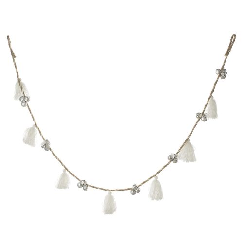 Guirlande De Noël Design Pompon - Blanc