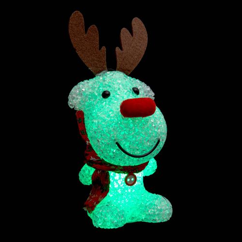 Déco De Noël Lumineuse Animal LED à Variation De Couleurs H 16 Cm
