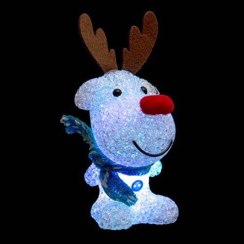 Déco De Noël Lumineuse Animal LED à Variation De Couleurs H 16 Cm