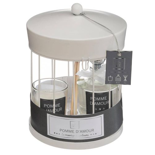 Coffret Senteur 1 Diffuseur De Parfum 6 Bâtonnets 1 Bougie Parfumée