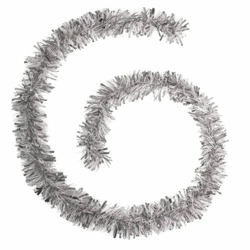 Guirlande De Noël Large 10 Cm Argent Et Blanc Longueur 2 Mètres