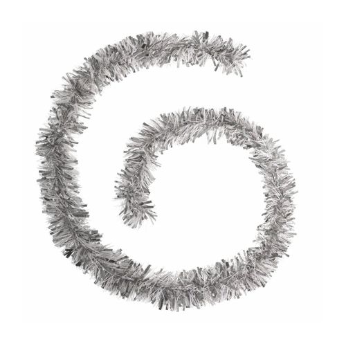 Guirlande De Noël Large 10 Cm Argent Et Blanc Longueur 2 Mètres