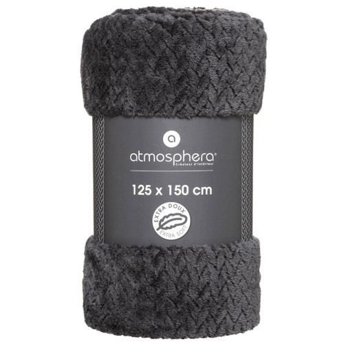 Plaid En Flanelle Motif Tresse 125 X 150 Cm