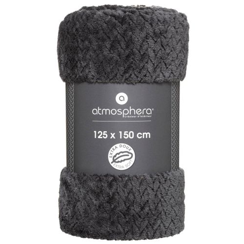 Plaid En Flanelle Motif Tresse 125 X 150 Cm