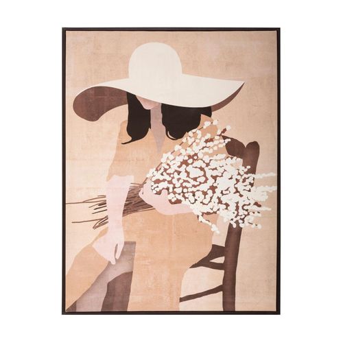 Tableau Toile Murale Encadrée Imprimée Femme 58 X 78 Cm