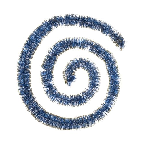 Guirlande De Noël Large 7.5 Cm Bleu Et Or Finition à Paillettes Longueur 3 Mètres