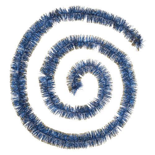 Guirlande De Noël Large 7.5 Cm Bleu Et Or Finition à Paillettes Longueur 3 Mètres