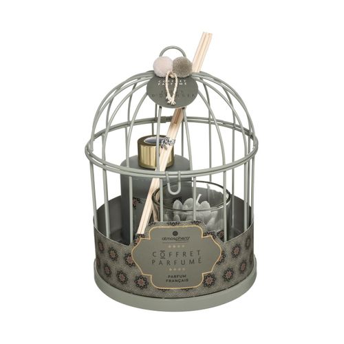 Coffret Senteur Wonderly Cage En Métal Diffuseur De Parfum Avec Bâtonnets Et Bougie