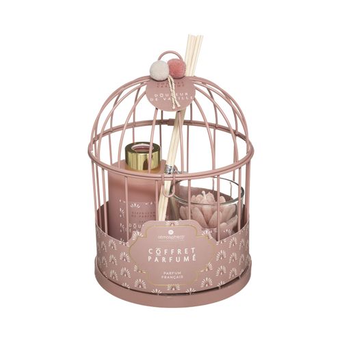 Coffret Senteur Wonderly Cage En Métal Diffuseur De Parfum Avec Bâtonnets Et Bougie