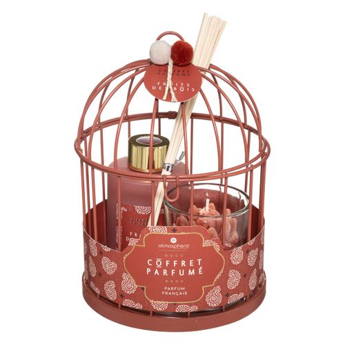 Coffret Senteur Wonderly Cage En Métal Diffuseur De Parfum Avec Bâtonnets Et Bougie