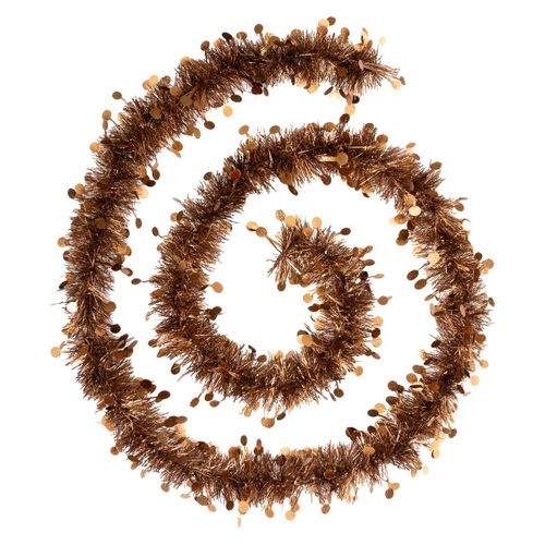 Guirlande De Noël Large 10 Cm Bronze Avec Pastilles Longueur 2 Mètres