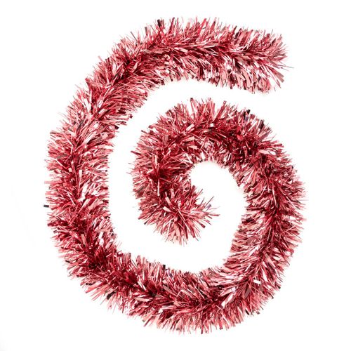 Guirlande De Noël Boa Large 15 Cm Rose Longueur 2 Mètres