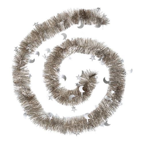 Guirlande De Noël Large 15 Cm Déco Lunes et Étoiles Longueur 2 Mètres