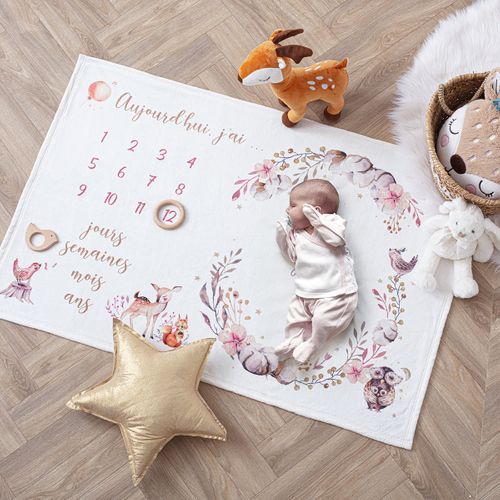 Couverture Étape Bébé Déco Nature 120 X 80 Cm