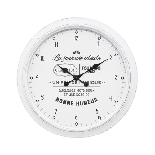 Pendule Murale Aspect Rétro Avec Citations D 60 Cm