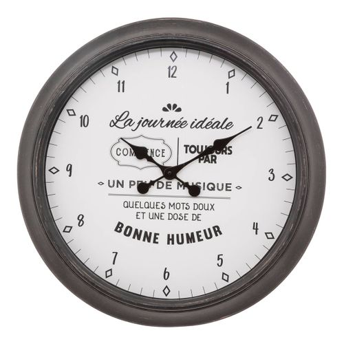 Pendule Murale Aspect Rétro Avec Citations D 60 Cm