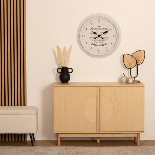 Pendule Murale Aspect Rétro Avec Citations D 60 Cm