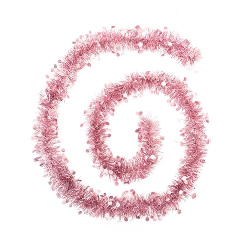 Guirlande De Noël Large 10 Cm Rose Avec Pastilles Longueur 2 Mètres