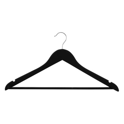 3 Cintres En Bois Noir Rubber