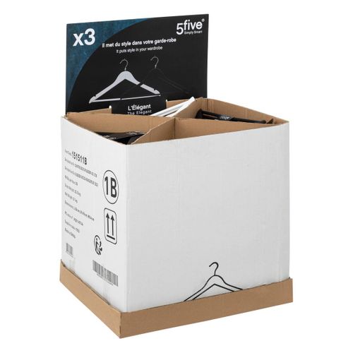 3 Cintres En Bois Noir Rubber