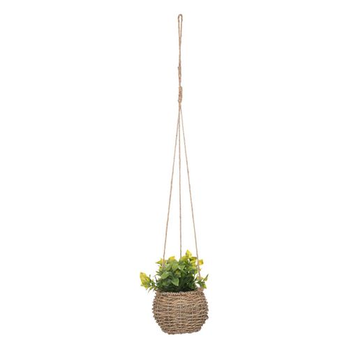 Plante Artificielle Suspendue Pot En Roseau H 60 Cm