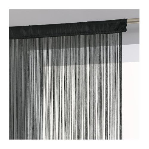 Rideau Fil Noir 90 X 200 Cm Densité Optimale