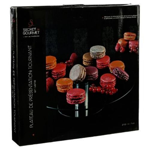 Plateau Tournant En Verre Et Inox  D 30 Cm
