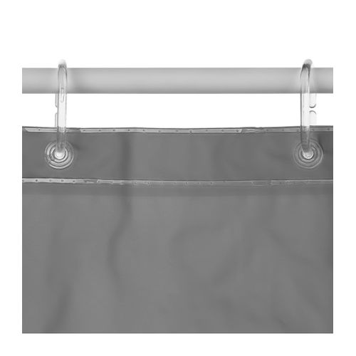 Rideau De Douche Gris 180 X 200 Cm Anneaux Inclus